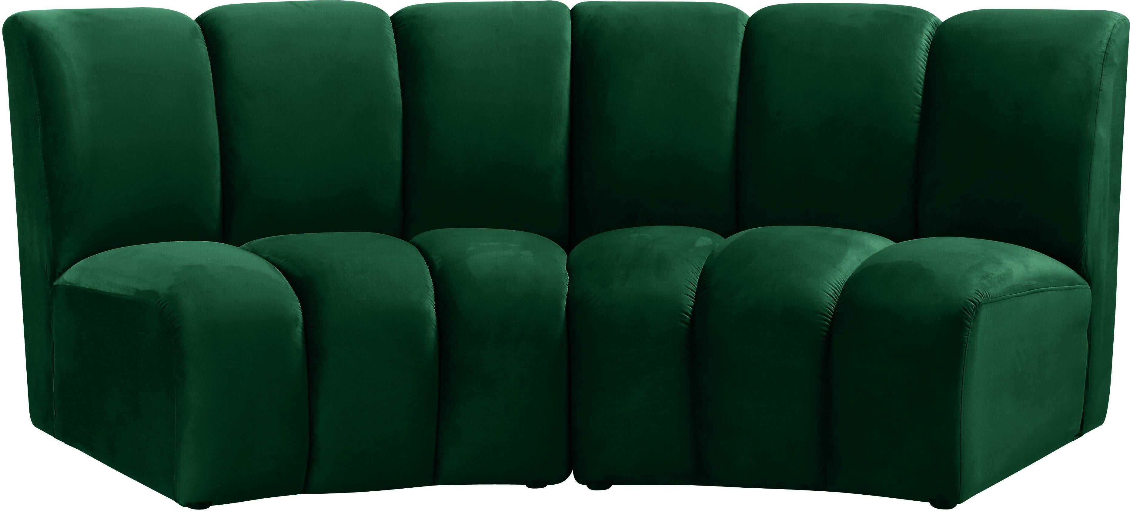 Infinity Green Velvet 2pc. Modular Sectional