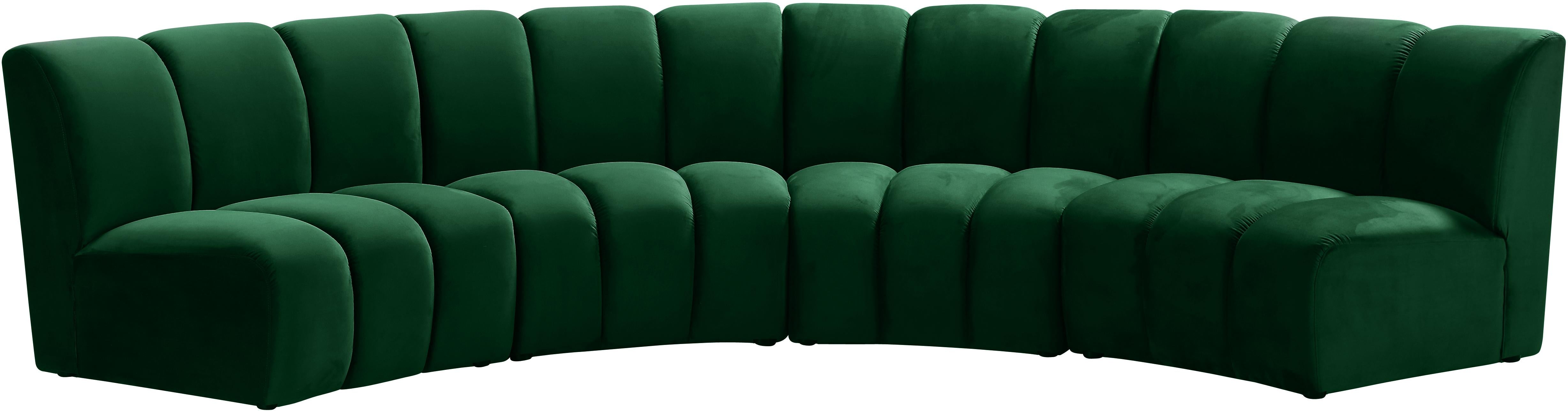 Infinity Green Velvet 4pc. Modular Sectional
