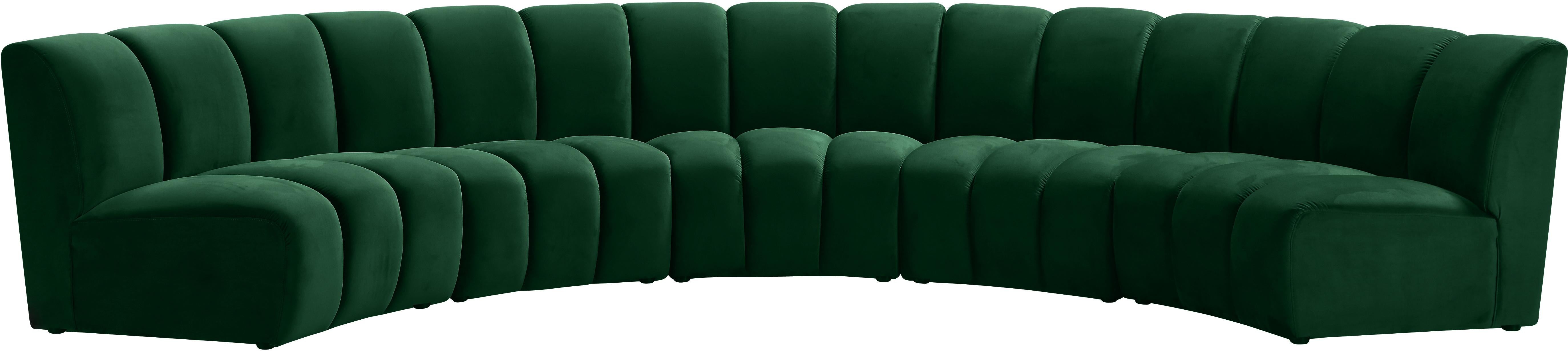 Infinity Green Velvet 5pc. Modular Sectional
