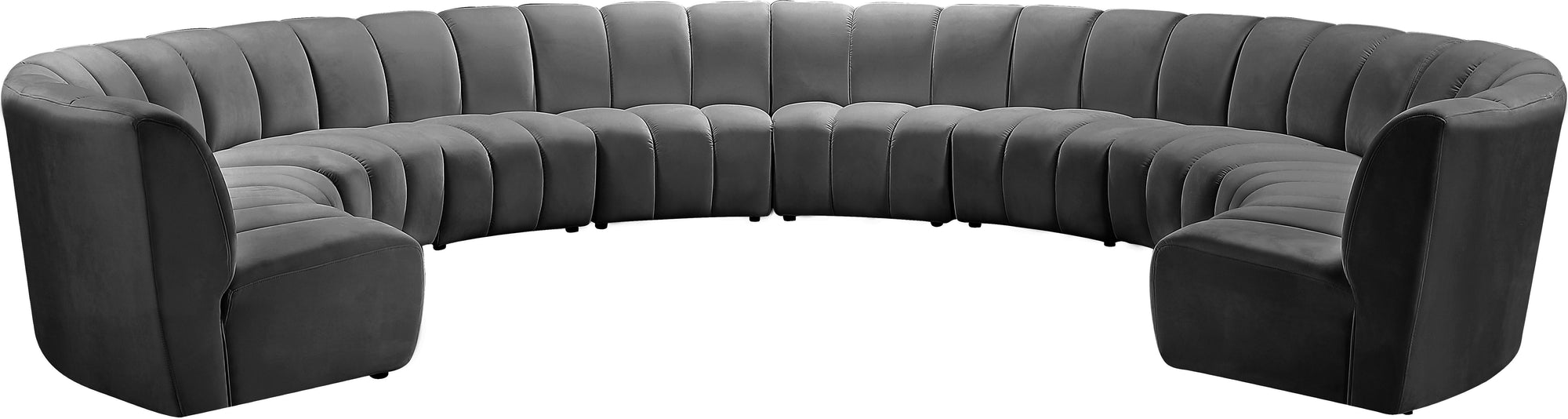 Infinity Grey Velvet 10pc. Modular Sectional