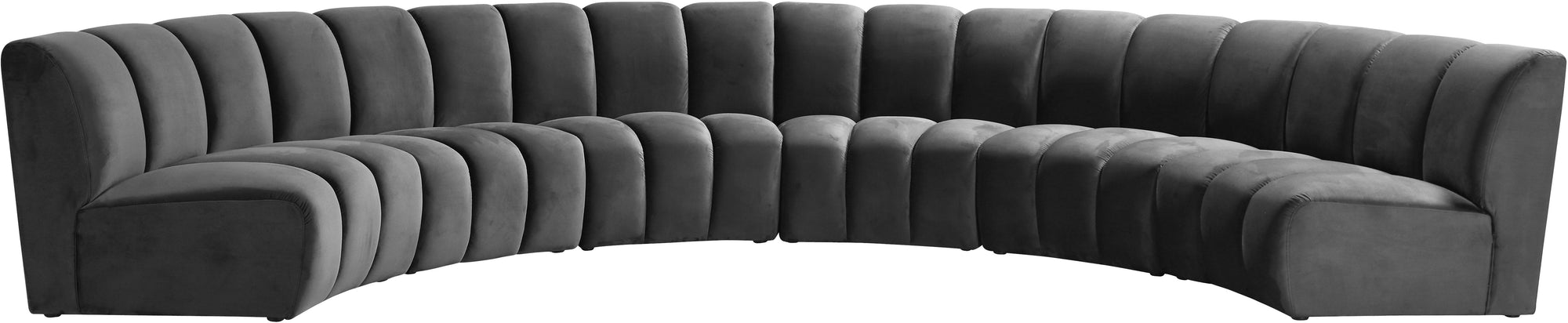 Infinity Grey Velvet 6pc. Modular Sectional