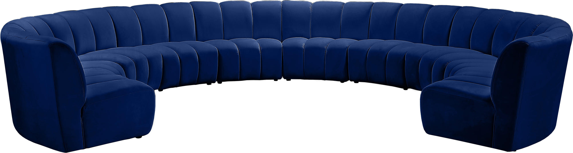 Infinity Navy Velvet 10pc. Modular Sectional