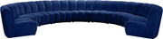 Infinity Navy Velvet 9pc. Modular Sectional