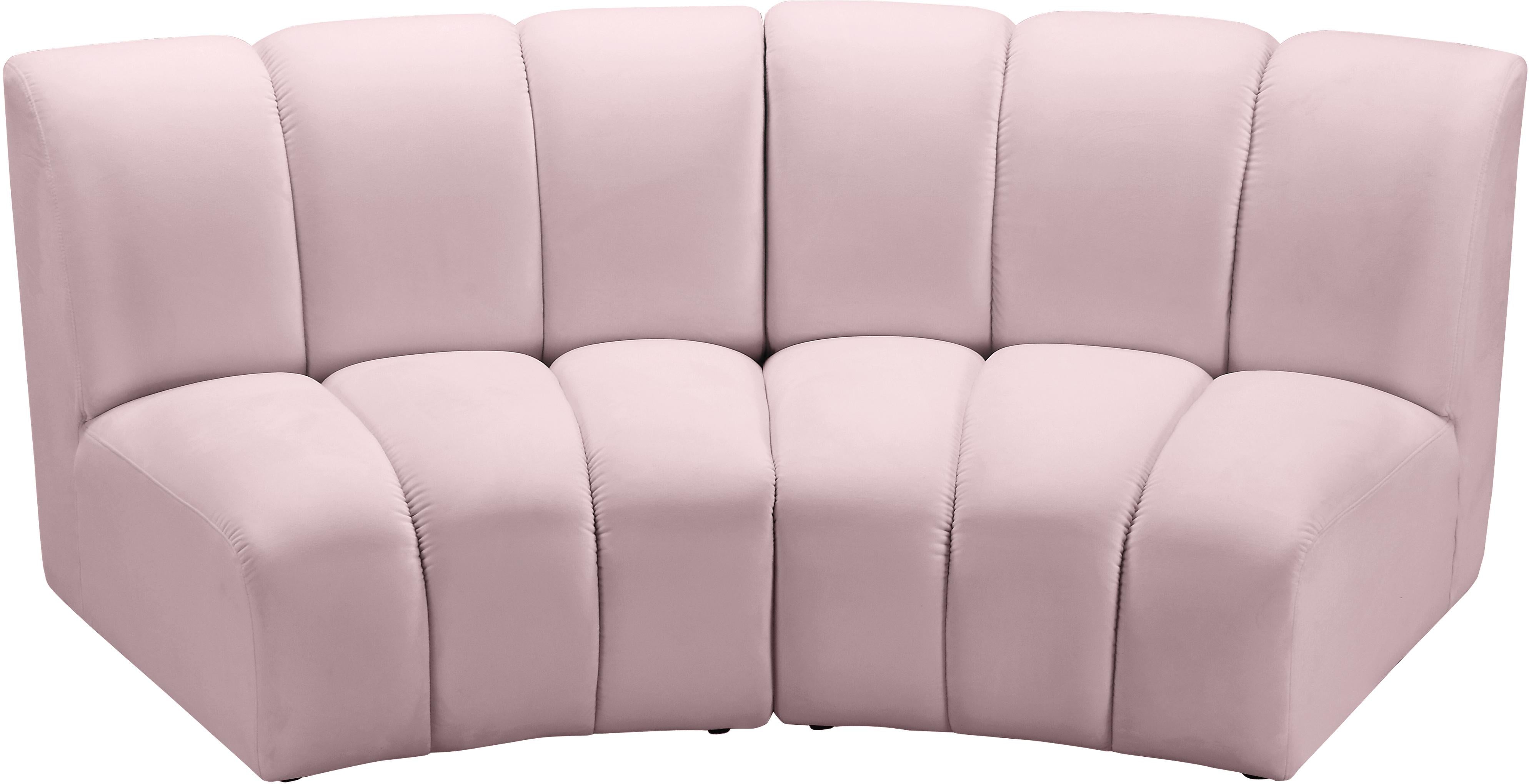 Infinity Pink Velvet 2pc. Modular Sectional