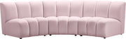 Infinity Pink Velvet 3pc. Modular Sectional