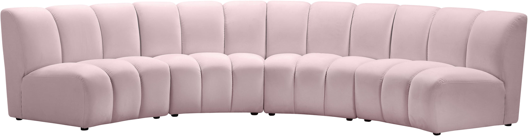 Infinity Pink Velvet 4pc. Modular Sectional