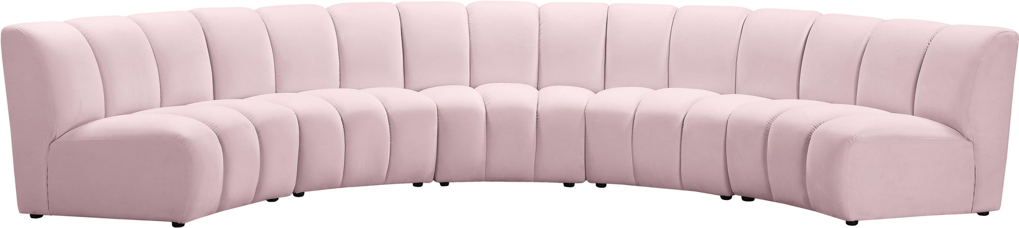 Infinity Pink Velvet 5pc. Modular Sectional