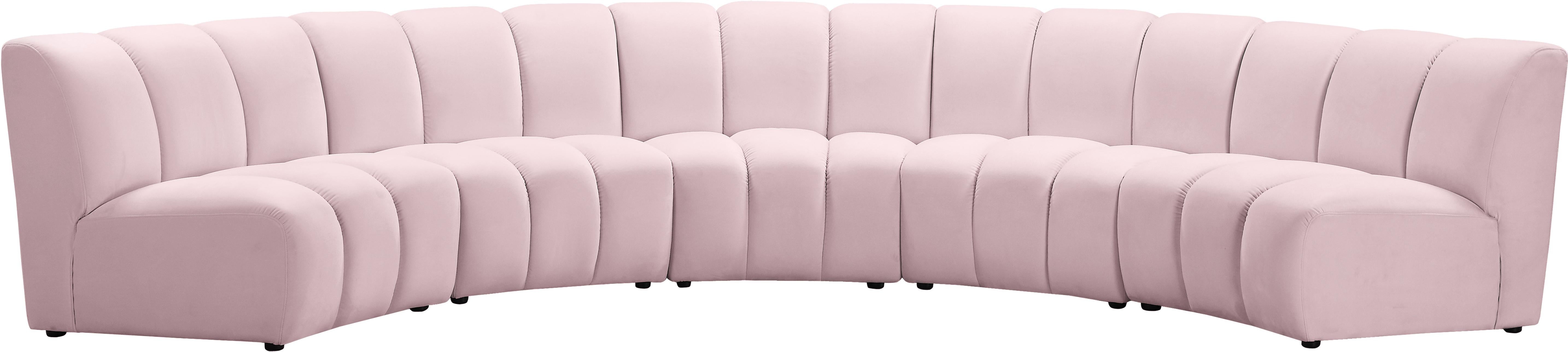 Infinity Pink Velvet 5pc. Modular Sectional