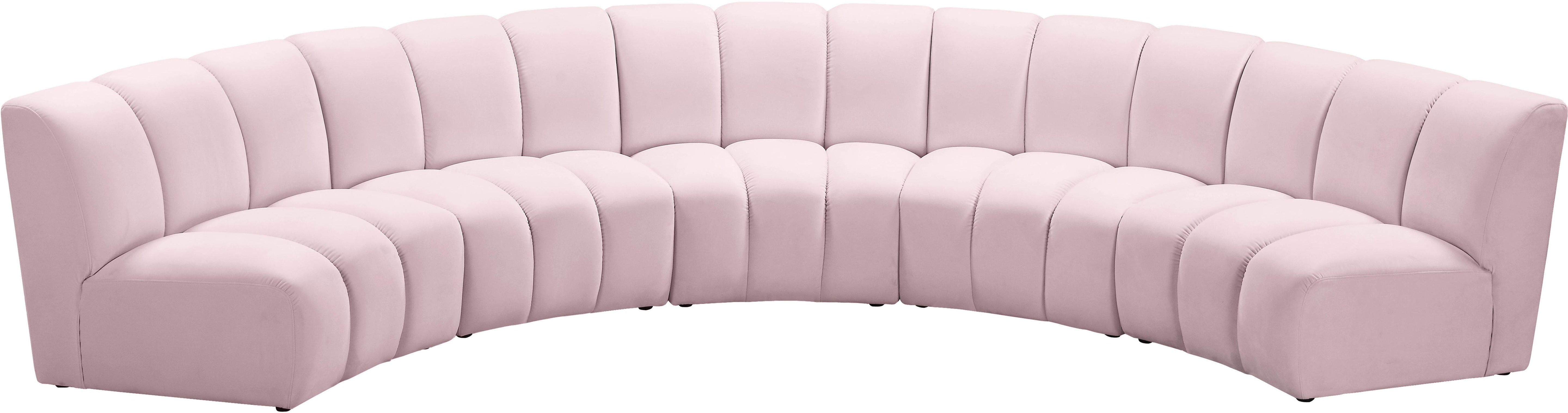 Infinity Pink Velvet 5pc. Modular Sectional