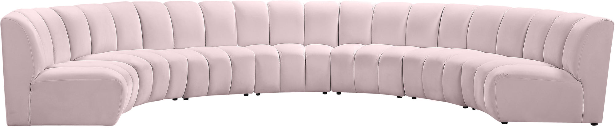 Infinity Pink Velvet 7pc. Modular Sectional
