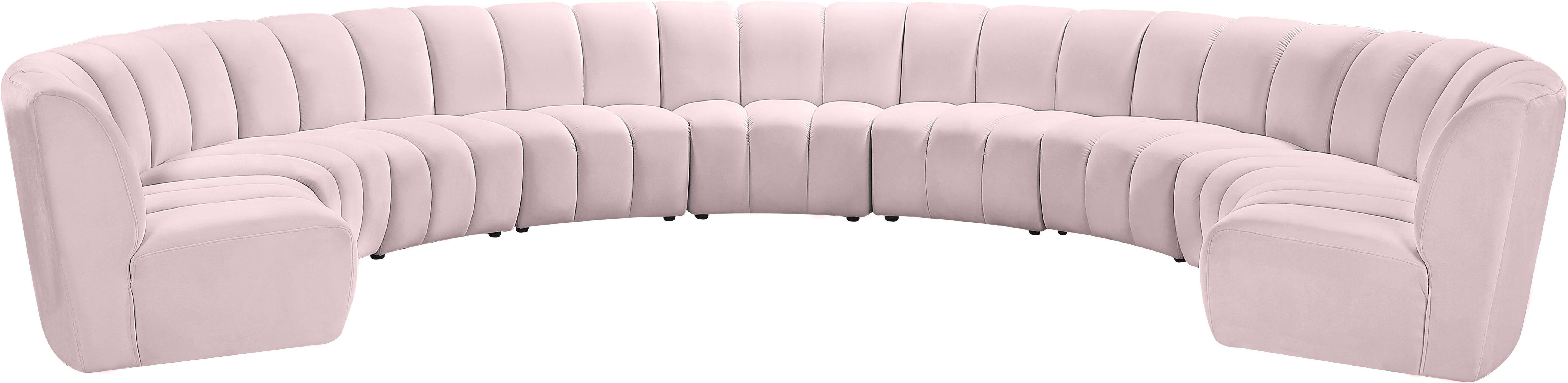 Infinity Pink Velvet 9pc. Modular Sectional