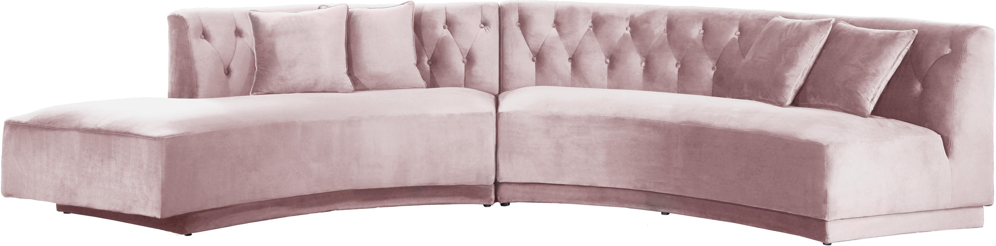 Kenzi Pink Velvet 2pc. Sectional