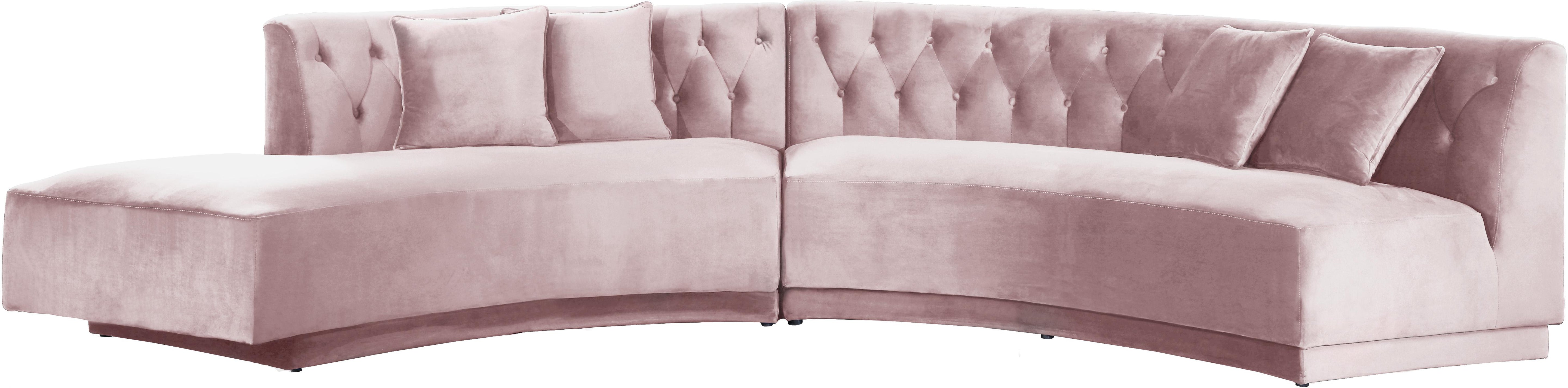 Kenzi Pink Velvet 2pc. Sectional