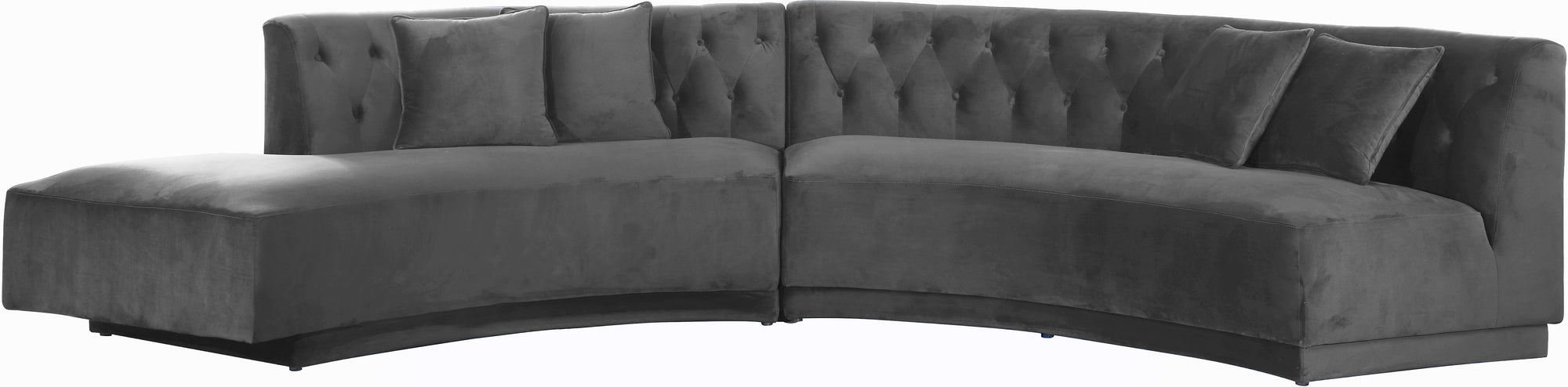 Kenzi Grey Velvet 2pc. Sectional