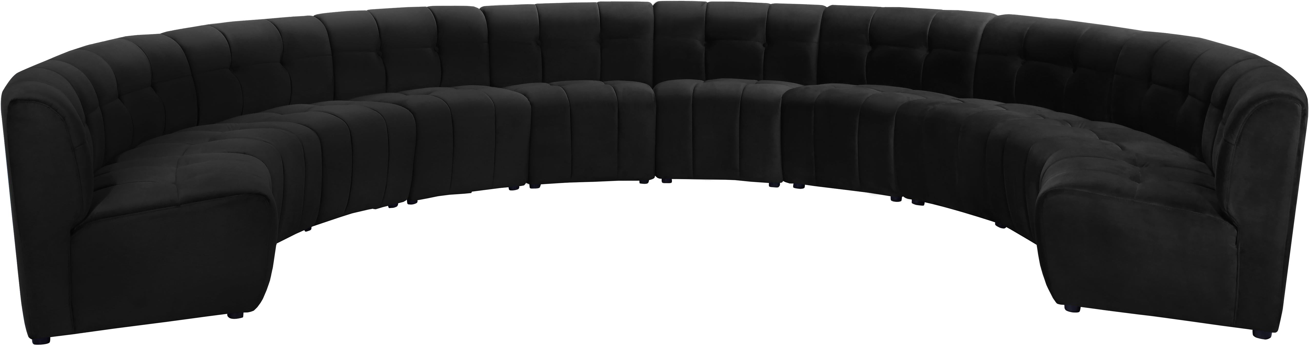 Limitless Black Velvet 10pc. Modular Sectional