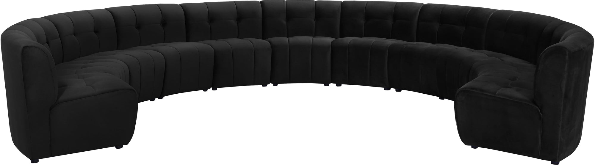 Limitless Black Velvet 11pc. Modular Sectional
