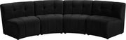 Limitless Black Velvet 4pc. Modular Sectional