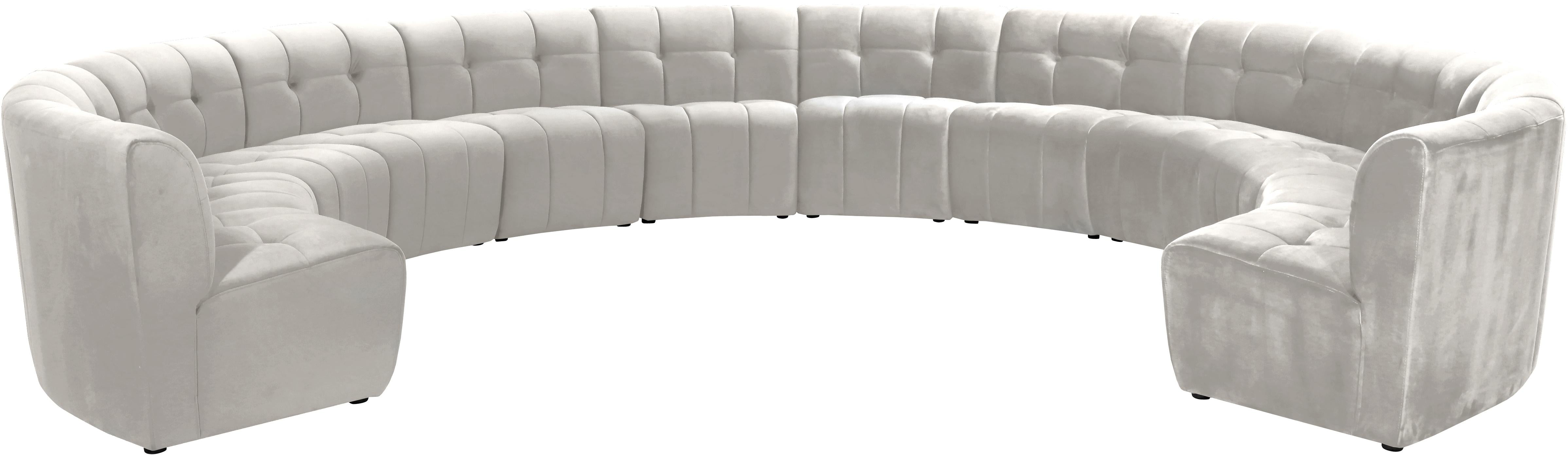 Limitless Cream Velvet 12pc. Modular Sectional