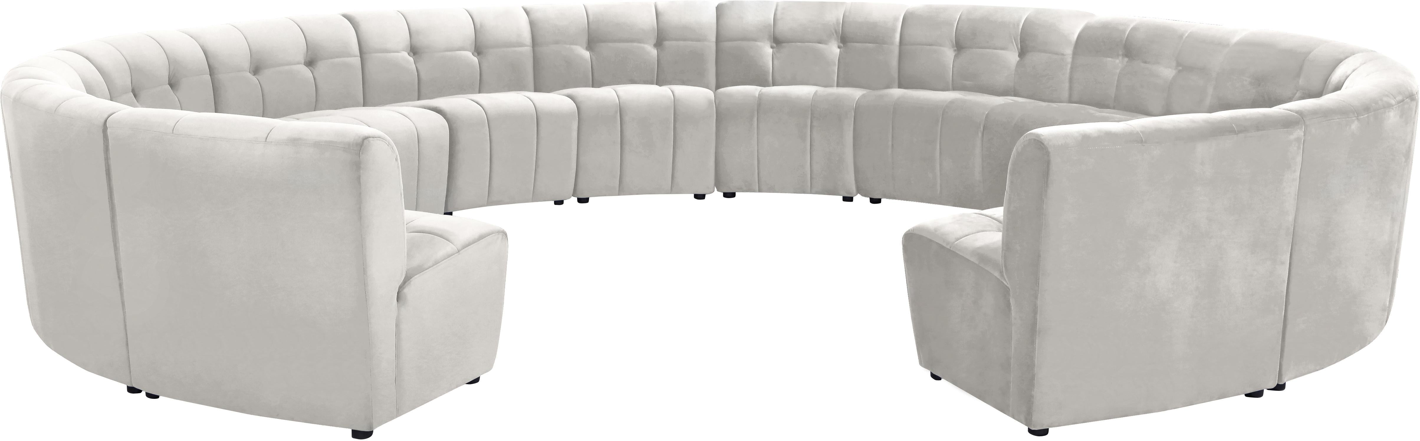 Limitless Cream Velvet 14pc. Modular Sectional