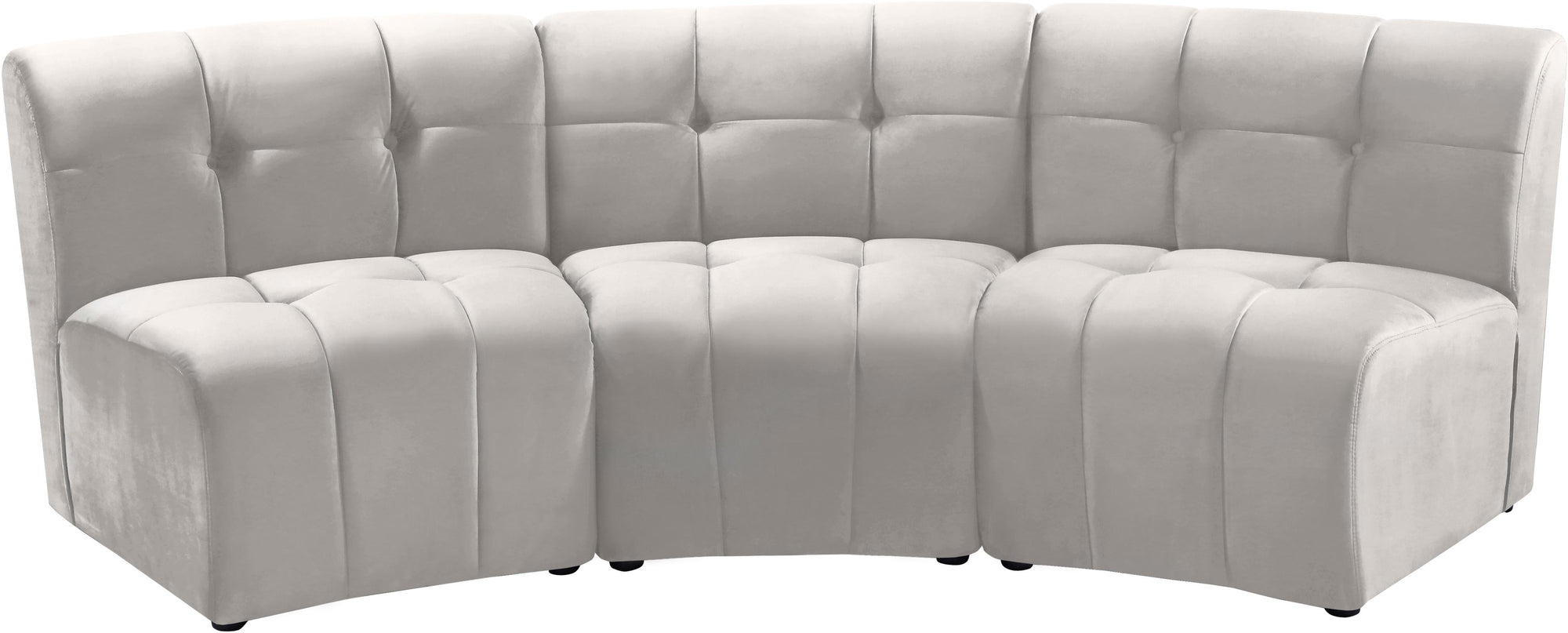 Limitless Cream Velvet 3pc. Modular Sectional