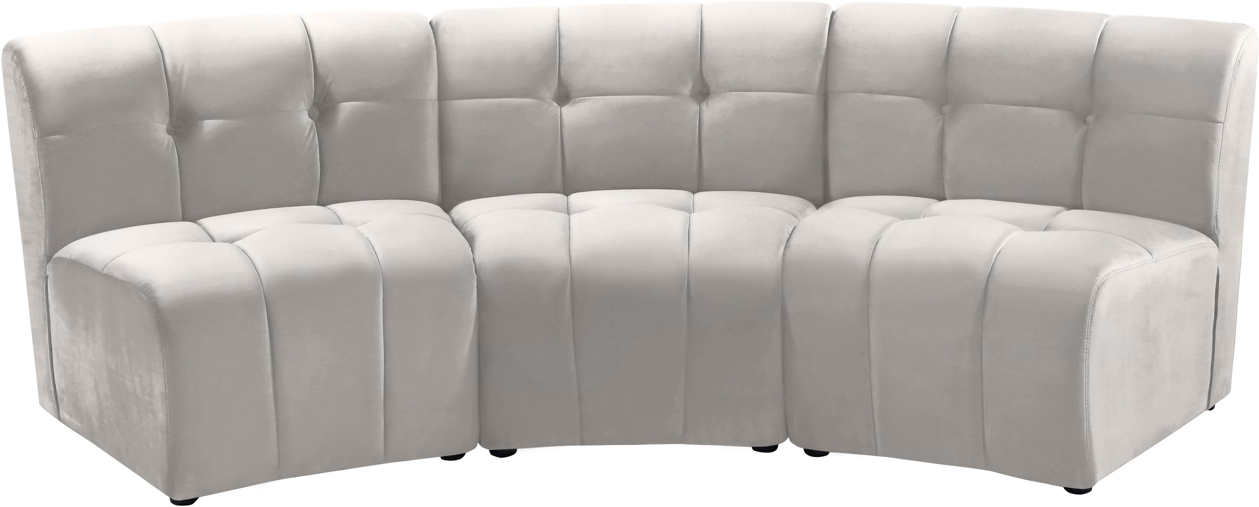 Limitless Cream Velvet 3pc. Modular Sectional