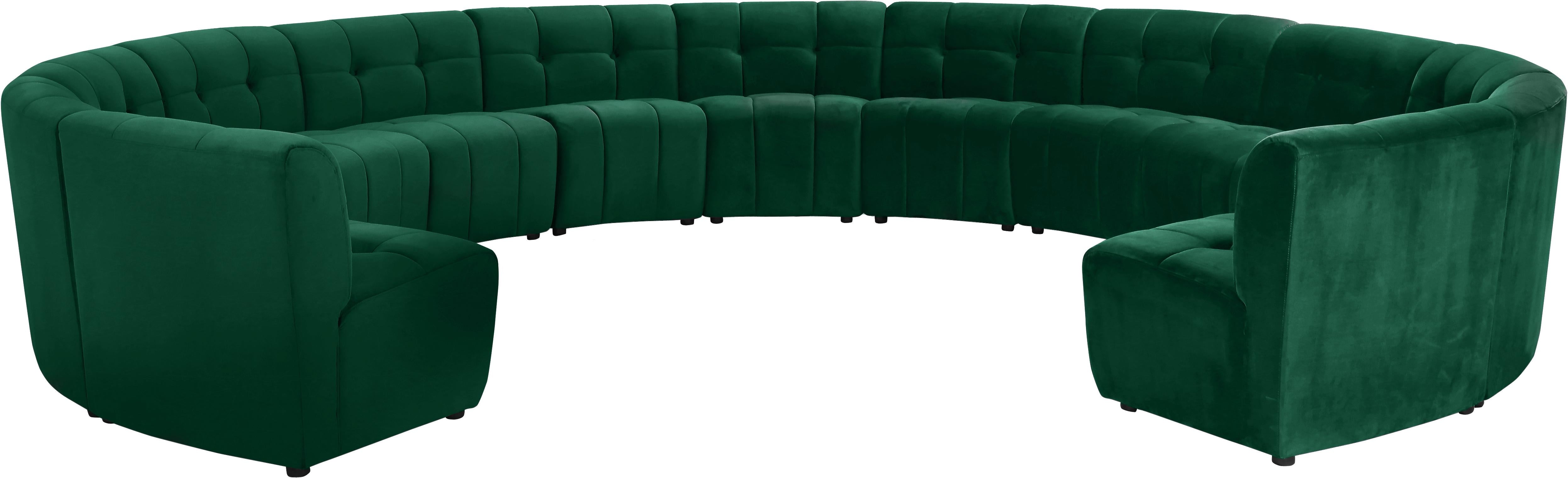 Limitless Green Velvet 13pc. Modular Sectional