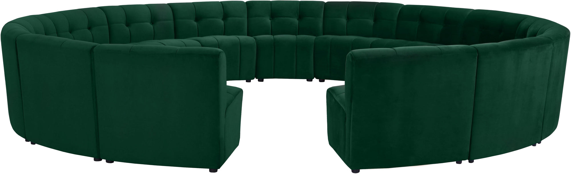 Limitless Green Velvet 15pc. Modular Sectional