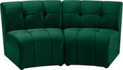 Limitless Green Velvet 2pc. Modular Sectional