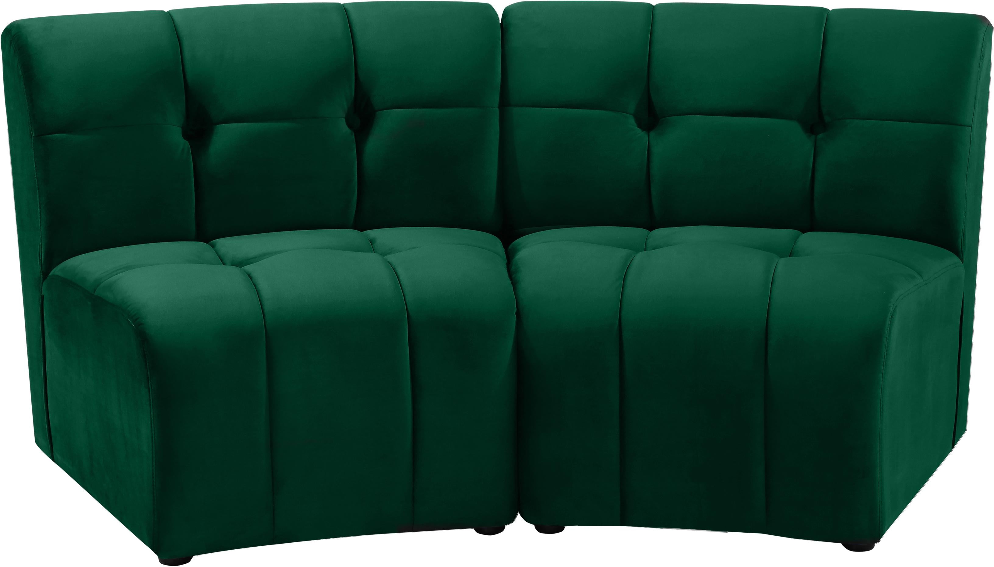 Limitless Green Velvet 2pc. Modular Sectional