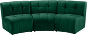 Limitless Green Velvet 3pc. Modular Sectional