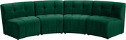 Limitless Green Velvet 4pc. Modular Sectional