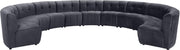 Limitless Grey Velvet 11pc. Modular Sectional