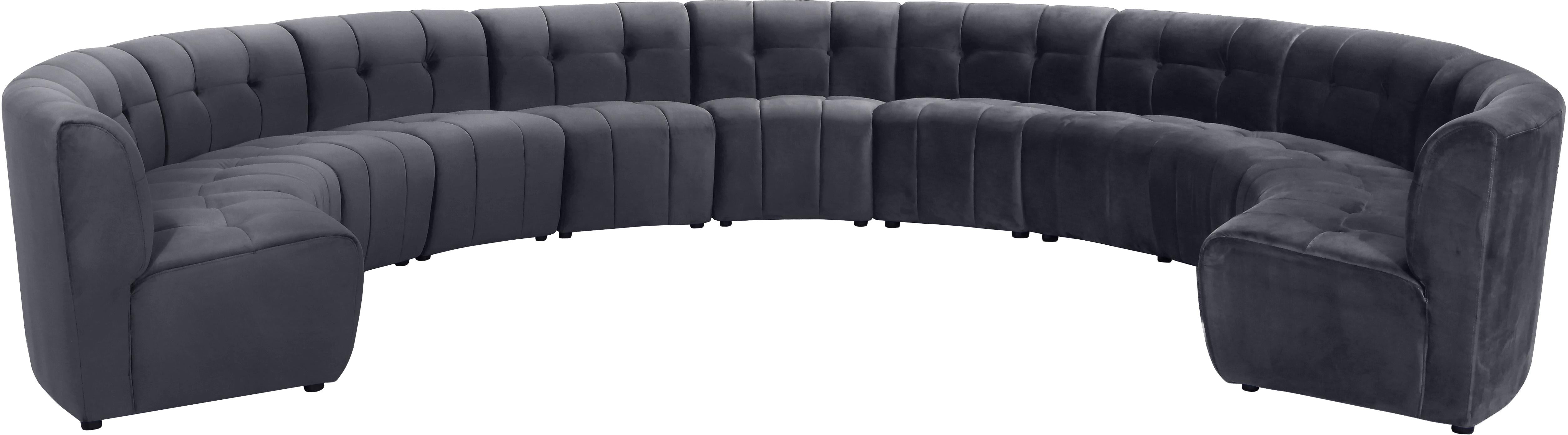 Limitless Grey Velvet 11pc. Modular Sectional