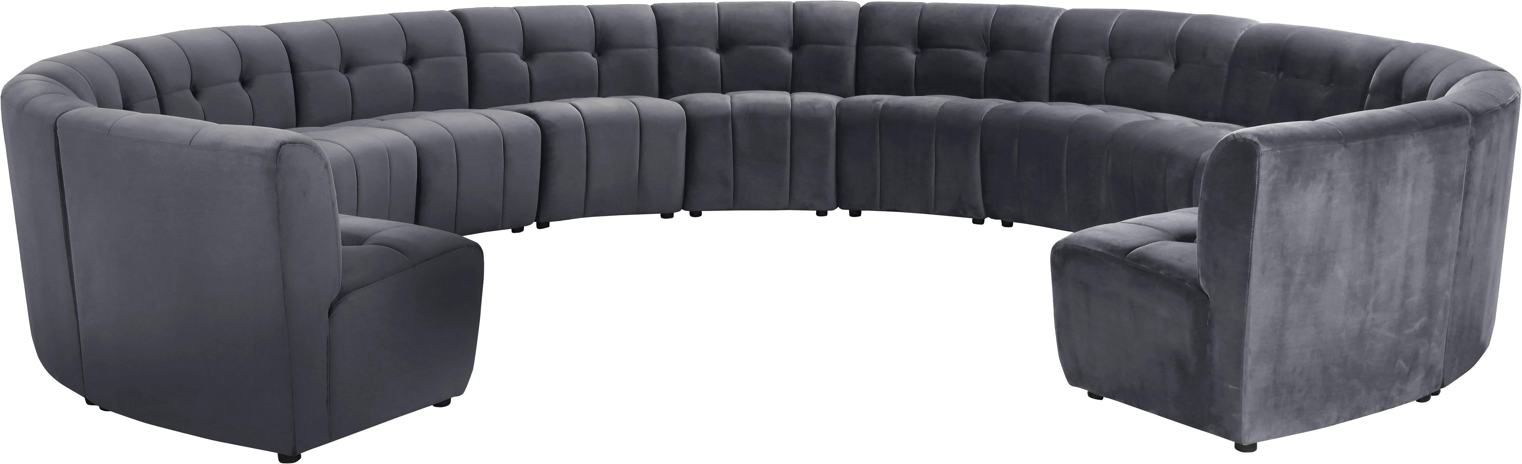 Limitless Grey Velvet 13pc. Modular Sectional