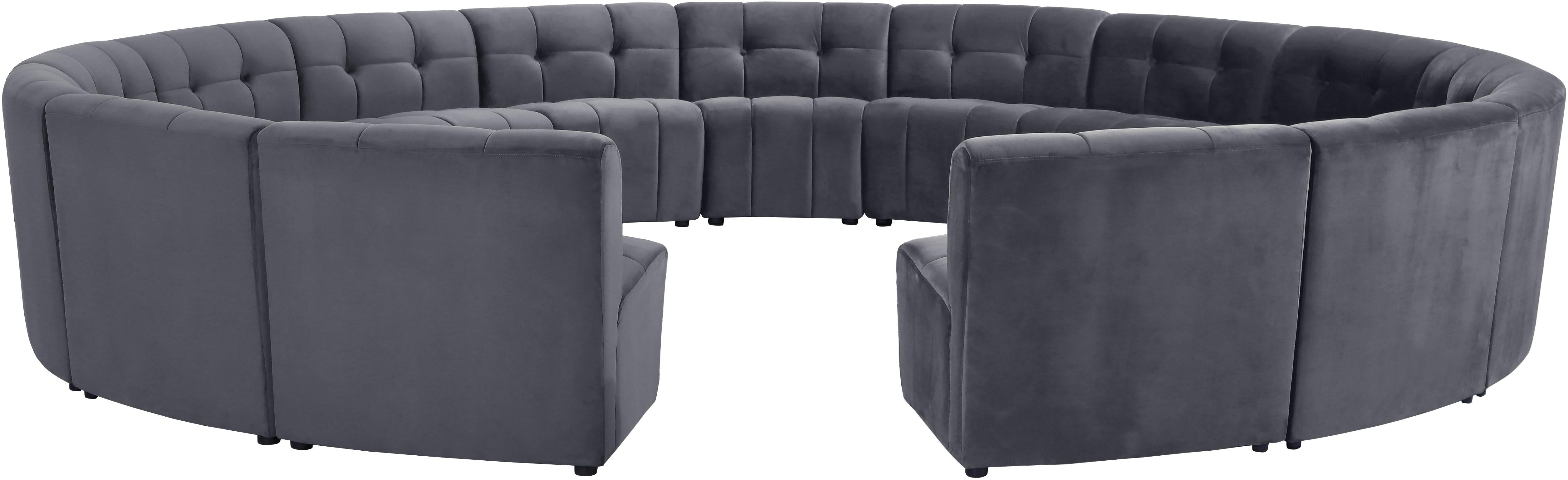 Limitless Grey Velvet 15pc. Modular Sectional