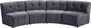 Limitless Grey Velvet 4pc. Modular Sectional
