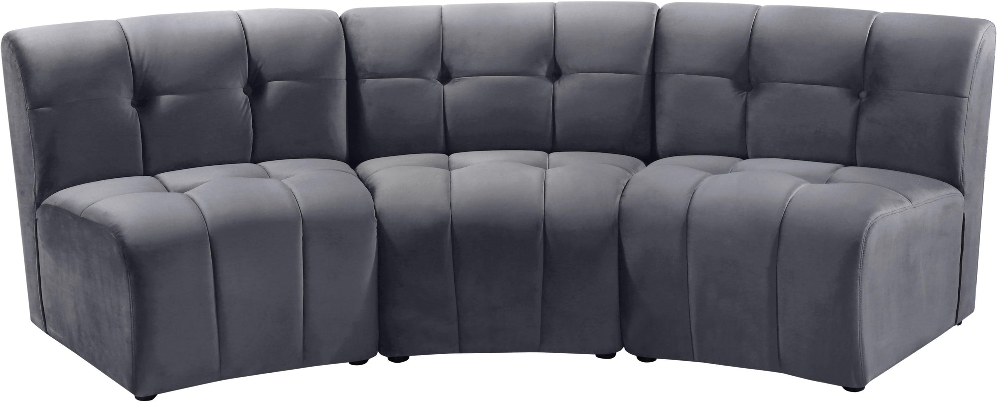 Limitless Grey Velvet 3pc. Modular Sectional