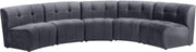 Limitless Grey Velvet 5pc. Modular Sectional