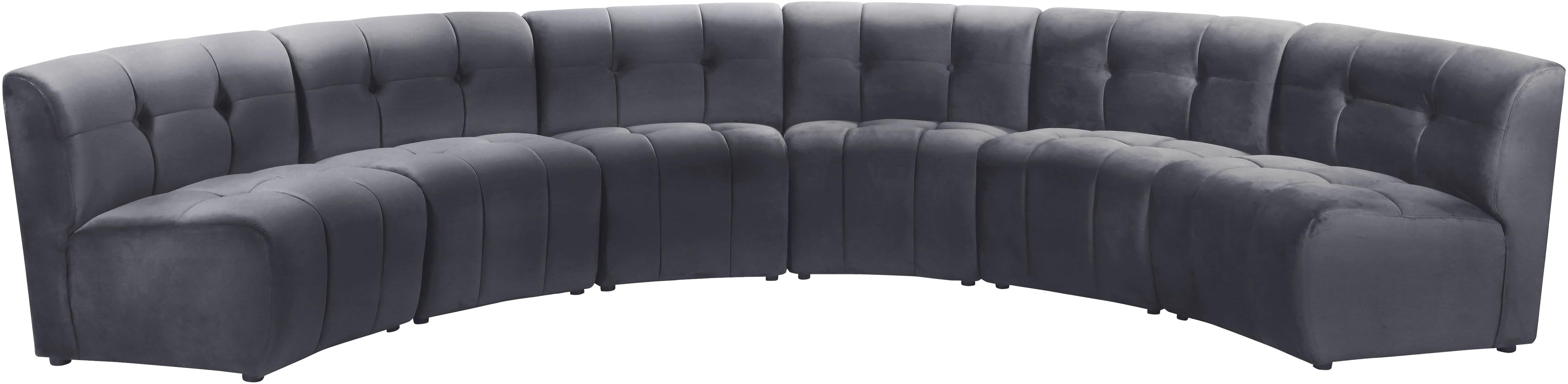 Limitless Grey Velvet 6pc. Modular Sectional