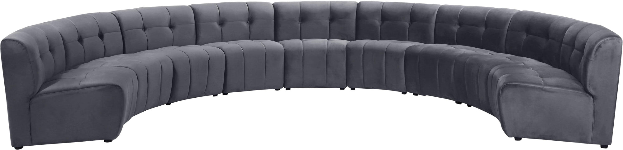 Limitless Grey Velvet 9pc. Modular Sectional
