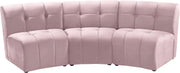 Limitless Pink Velvet 3pc. Modular Sectional