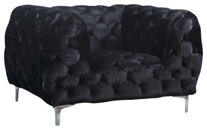 Mercer Black Velvet Chair