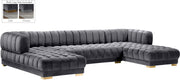 Gwen Grey Velvet 3pc. Sectional (3 Boxes)