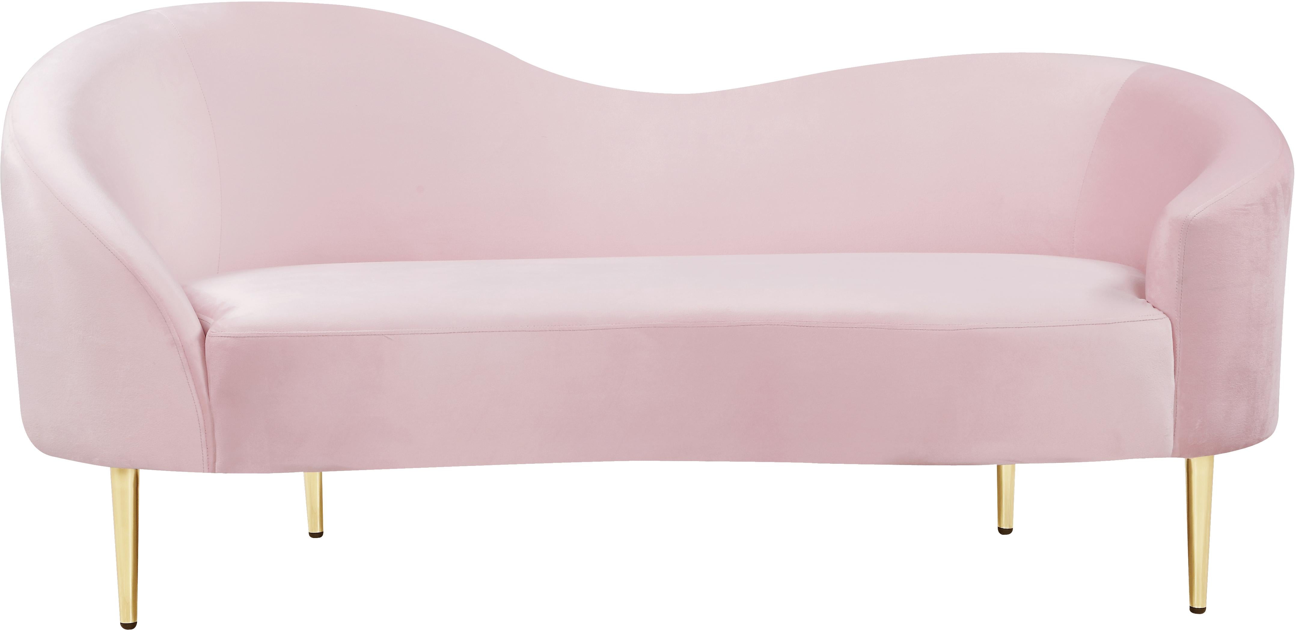 Ritz Pink Velvet Loveseat