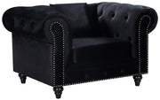Chesterfield Black Velvet Chair