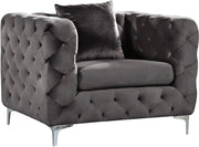 Scarlett Grey Velvet Chair