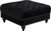 Sabrina Black Velvet Ottoman