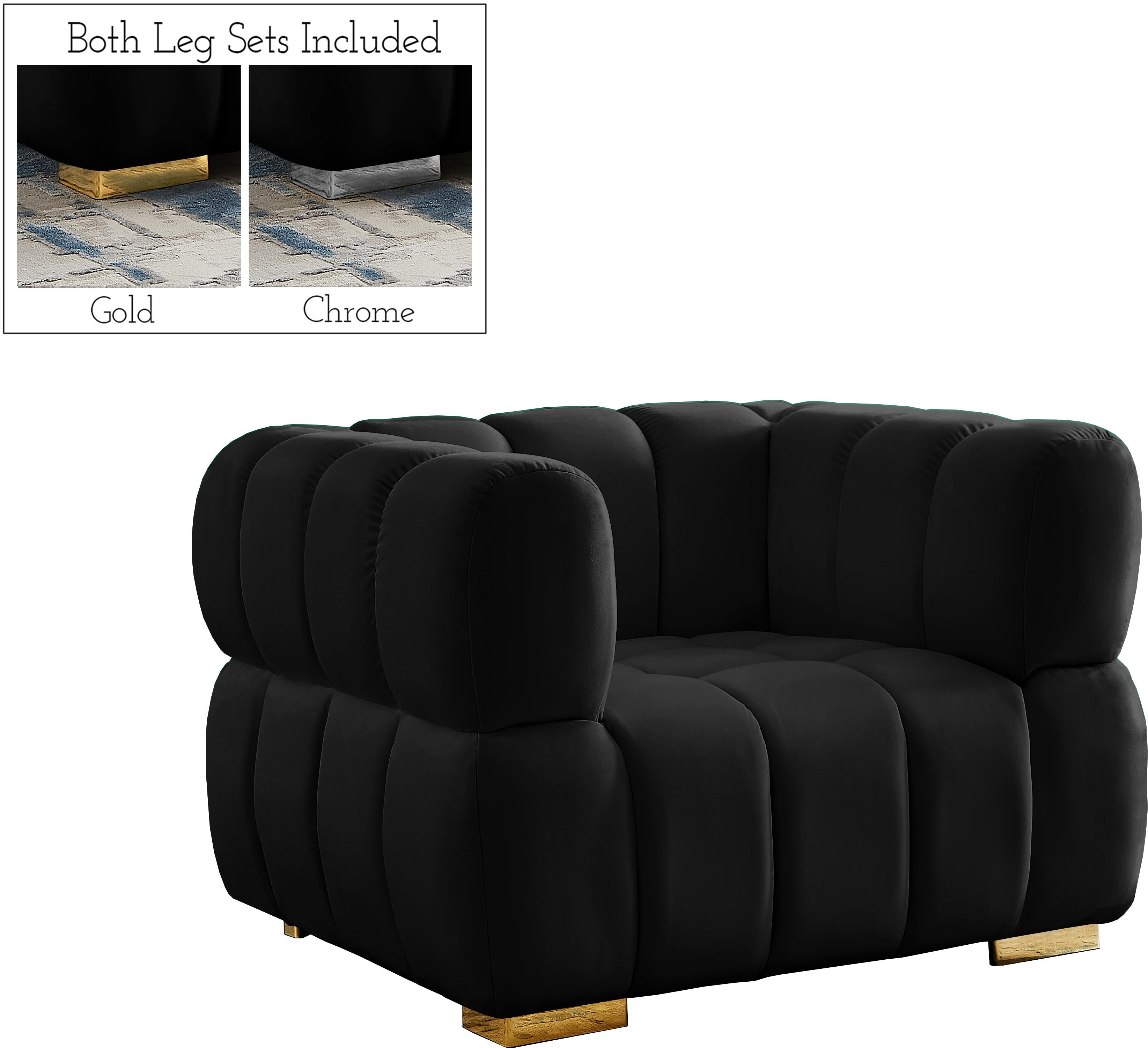Gwen Black Velvet Chair