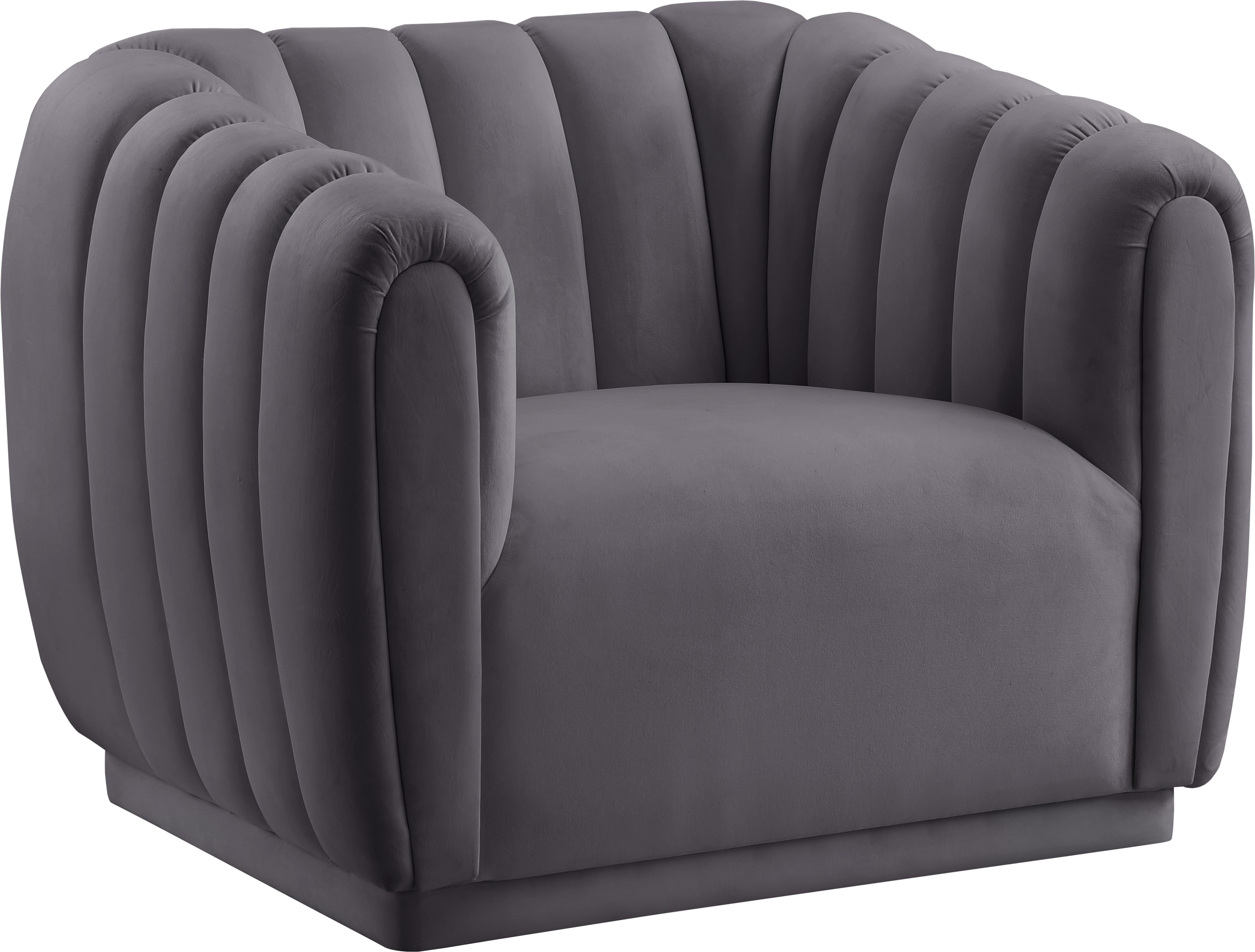 Dixie Grey Velvet Chair