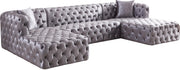 Coco Grey Velvet 3pc. Sectional (3 Boxes)